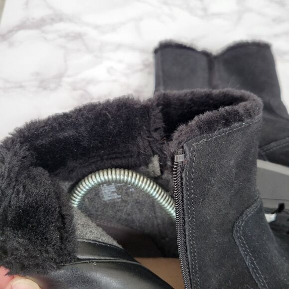 Clarks Women's Ivery Opal Ankle Boot Black Warm Lined Suede - Picture 9 of 10